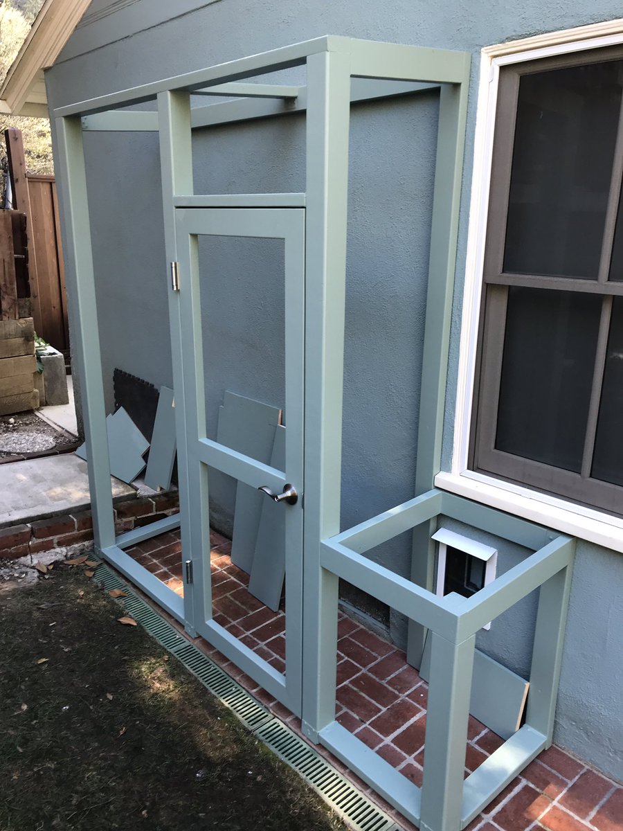 catio with litter box
