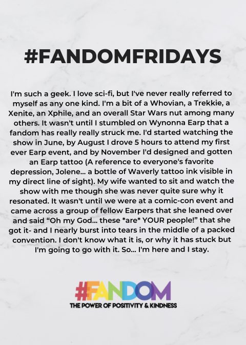 Fandom_Doc's tweet image. Happy #FANDOMfriday!!! We love hearing from you! Take part of this project, feel free to DM us or shoot us an email at fandomdocmarketing@gmail.com 

❤️🧡💛💚💙💜
#FANDOMdoc #fandom #earpers #positivity #kindness