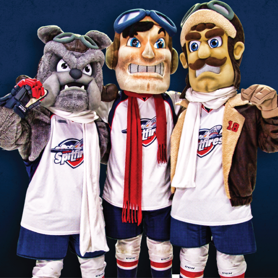 KnobbysKids's tweet photo. Bomber. Ace and Spike from the Windsor Spitfires are coming to visit Knobby's Kids Saturday morning at the rink. https://t.co/K5cfUWVBVi