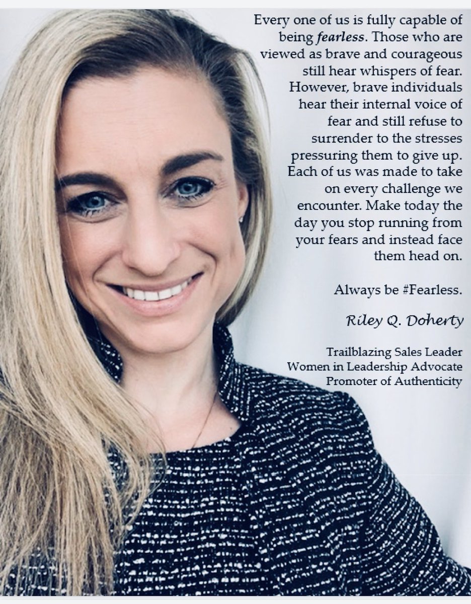 RileyQDoherty's tweet image. #fearless #womeninleadership #sales #todayisyourday
