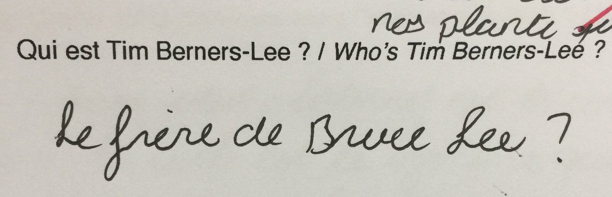 Soirée correction: who is Tim-Berners-Lee? Bruce Lee’s brother