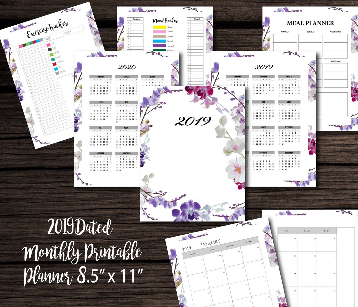 PDDClipArt's tweet image. 2019 Printable Planner - 8.5&quot; x 11&quot; White Purple Orchid Planner Journal, Orchids, Mood, Exercise, Bullet, Meal &amp;amp; More! etsy.me/2Rk4mRq #purpleorchidsplanner #exerciseplanner #2019datedmonthly #2019calendar #printableplanner #pinkorchidsplanner