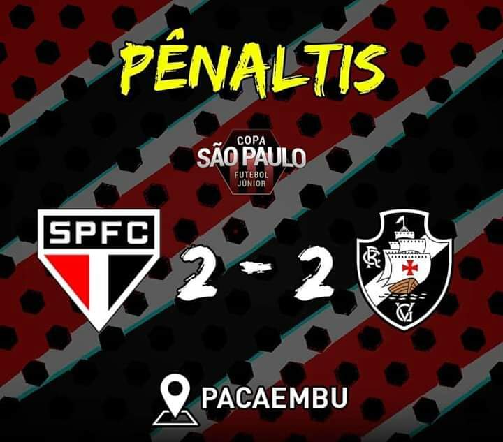 Duran_spfc's tweet photo. Fim de jogo!
Vamos para os Pênaltis!
@SaoPauloFC 🇾🇪 2 x 2 Vasco #CopaSP2019 #MadeInCotia https://t.co/CDT2veeWi0