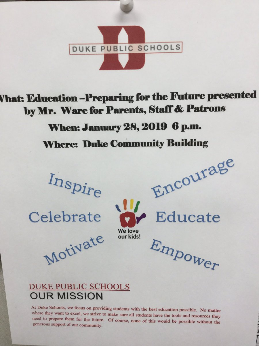 Please mark your calendar for Monday Jan 28th at 6pm. #DukeTigers #Education #LoveforKids #OurFuture