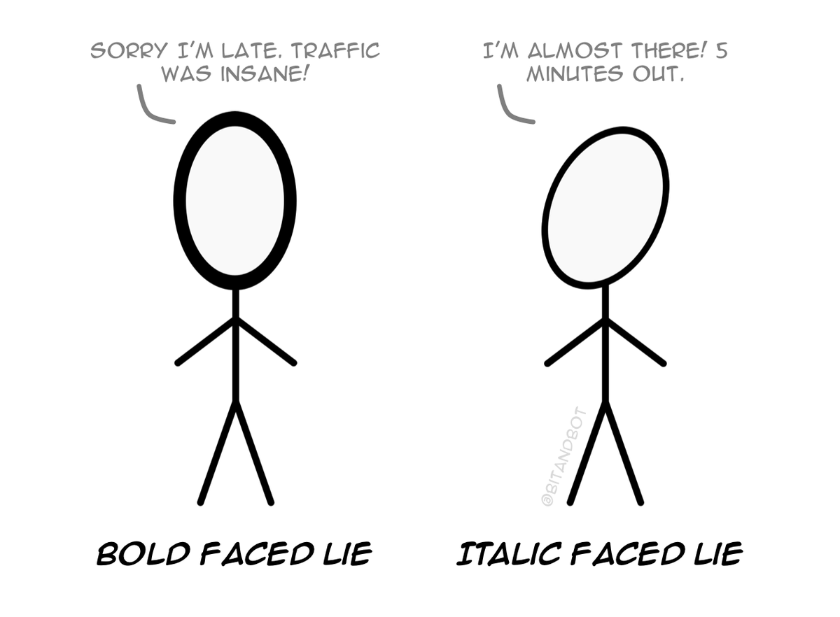 BitAndBot's tweet image. Italic Faced Lies! For when you're maybe almost a little bit telling the truth...but still lying. #webcomic #cartoon