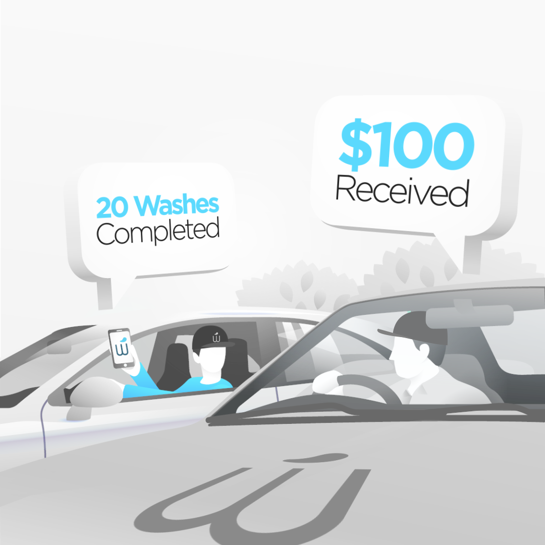 WasheApp's tweet image. Refer a Washer and receive $100 when they complete 20+ orders!
