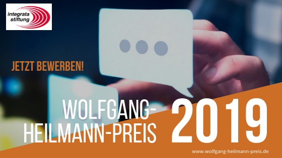 Akteure und Initiativen aus dem Bereichen Meinungsfreiheit und Meinungsbildung aufgepasst: Die Integrata Stiftung vergibt 10.000€. Tipps für Preisträger gesucht! Mehr unter:
wolfgang-heilmann-preis.de
<a href="/bundeszentrale/">bpb</a> <a href="/Landeszentrale/">BLZpB</a>