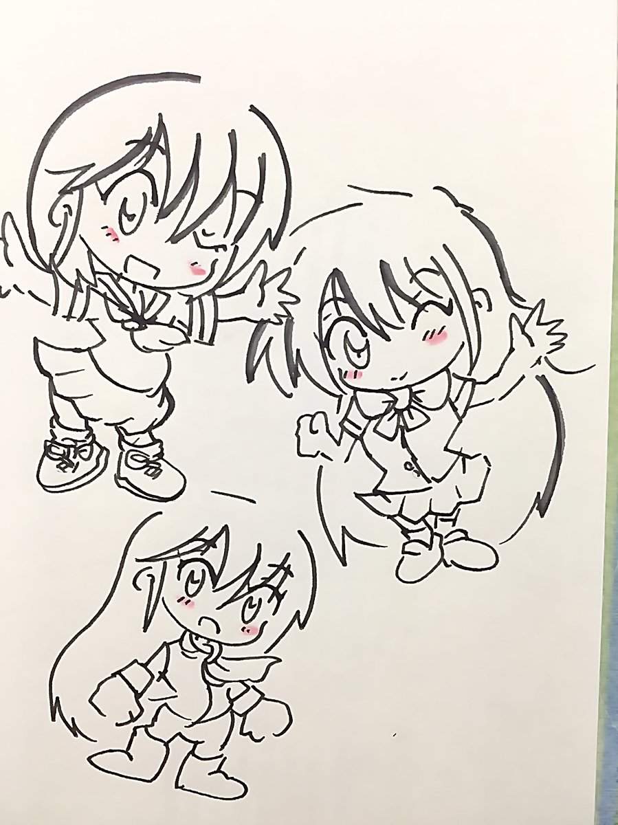 自分なりのシルエット描き方覚え書き。これにポーズによって必要な部分に曲線に変えてくねりやしなり、くびれをつけると立体感が出るのでは、と思っています。 