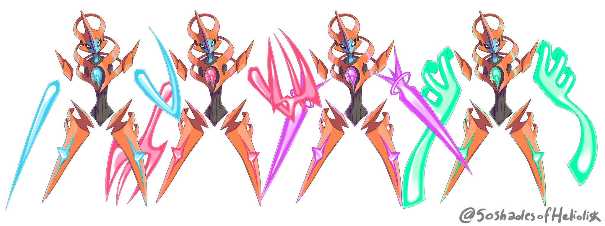 Mega Deoxys (Defense form) by 马牛羊の圝  Pokemon rayquaza, Pokemon deoxys,  Pokémon species