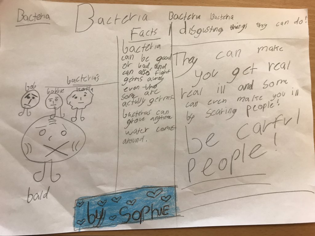 KeanMeghan's tweet photo. Two of our pupils have chosen to show their learning about bacteria in different ways #confidentlearners #sharingsucess https://t.co/06c0ACjrJw