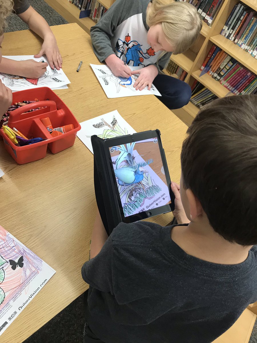littlestech's tweet photo. 3rd graders colored a picture to go with a book they read and then made it come to life with @quivervision !  So fun!  @KearneyMOEdu @KSDInTech @Dogwood_PTO  #TeamUpKSD https://t.co/sJL6kahpSf