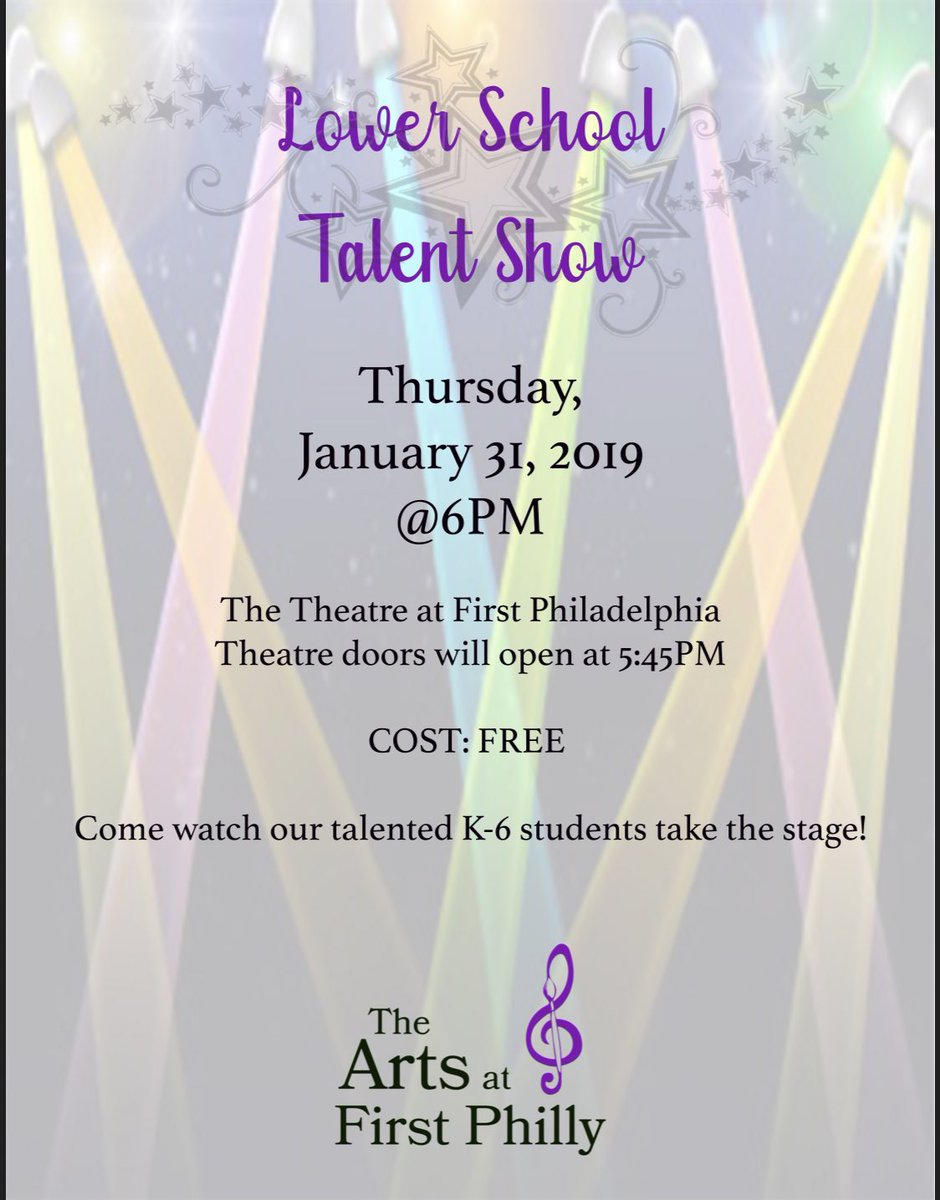 specialareateam's tweet photo. January 31 is our Lower School Talent Show!  Starts at 6pm in the theatre!  We hope to see you there! @paradigmschools #talentshow #artseducation https://t.co/F7EwV4wBtG