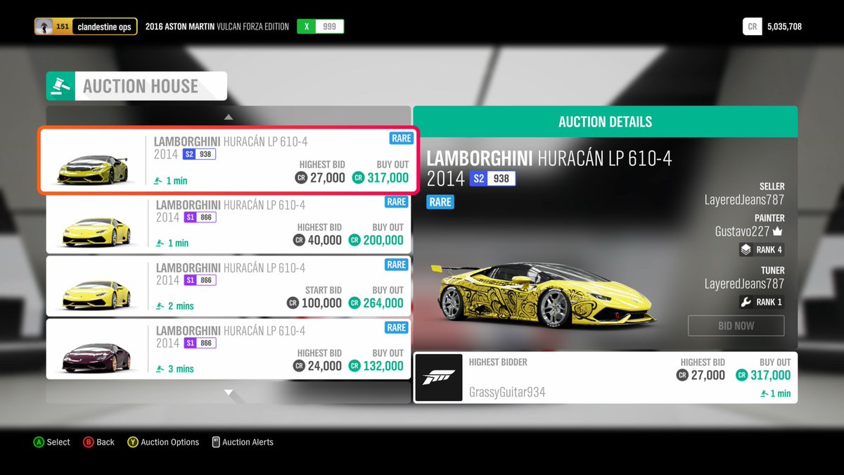 Forza horizon 4 auction house bid failed