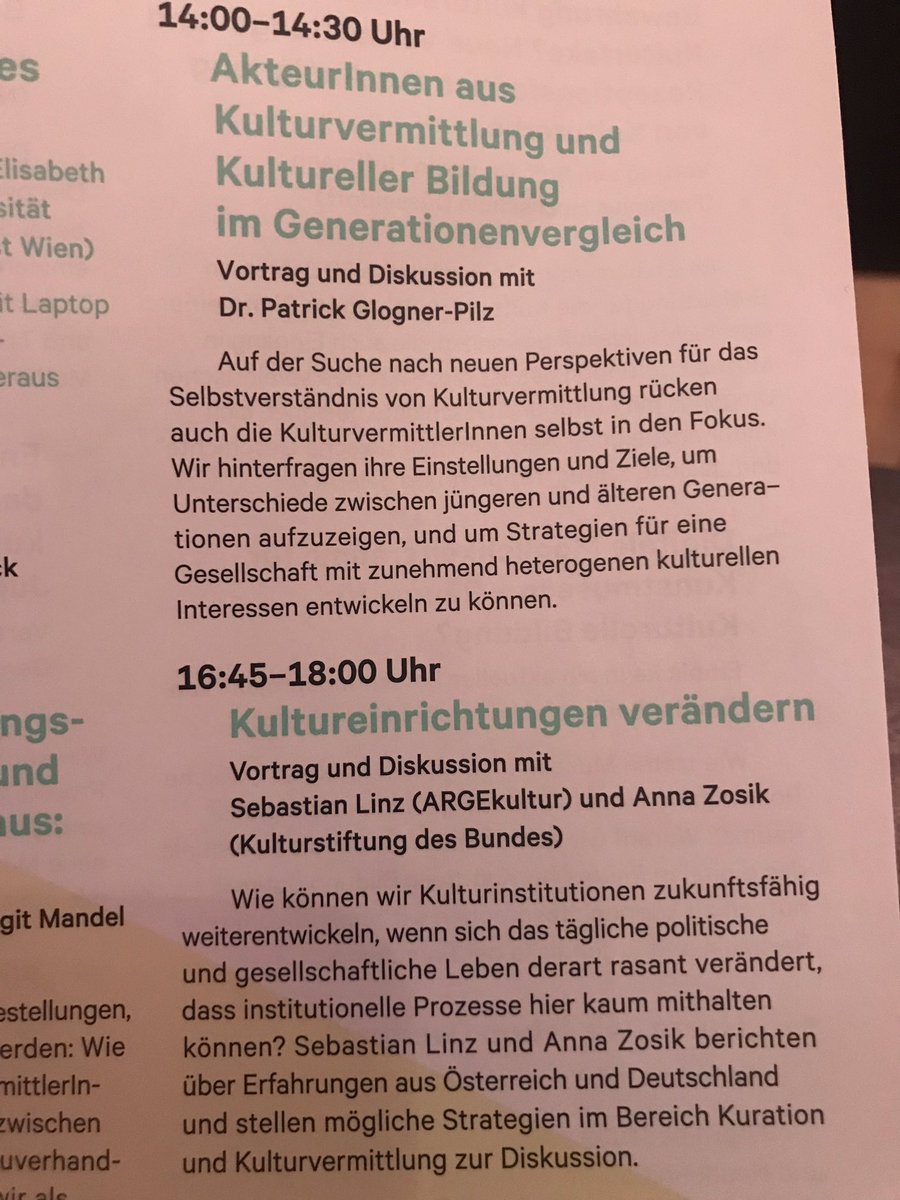 Sonja_Schachi's tweet photo. 4. Internationales Symposium Kulturvermittlung 24.1. bis 26.1.2019 #stpoelten #whatif #unihildesheim #kuvert #ceca #icom #noeku https://t.co/hQ6dmHFPU9