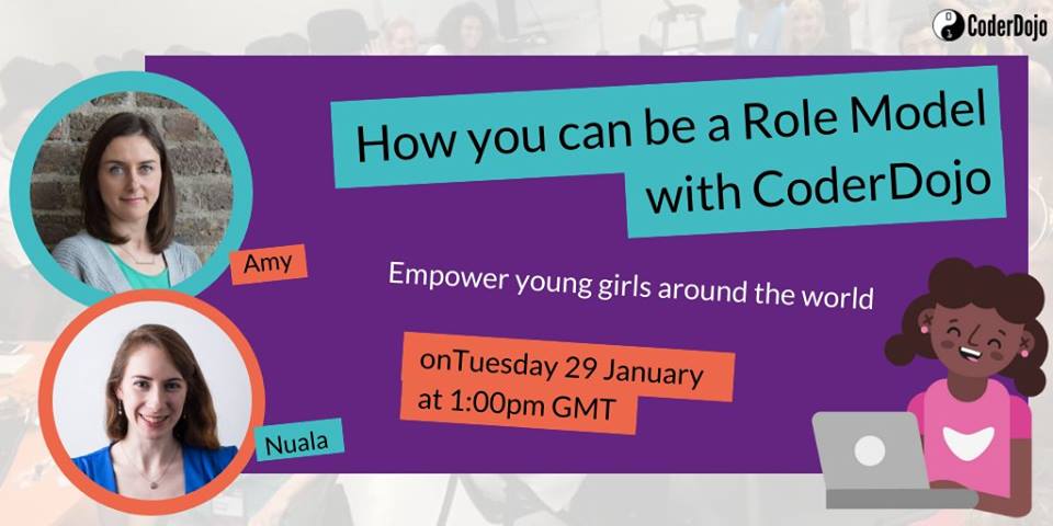 CoderDojo's tweet image. 👭Girl coders need women role models!👭
Learn how we are working to increase the number of girls learning coding skills and how you can get involved!
Join our 30-minute webinar next Tuesday at 1pm
GMT: attendee.gotowebinar.com/register/85534……📢