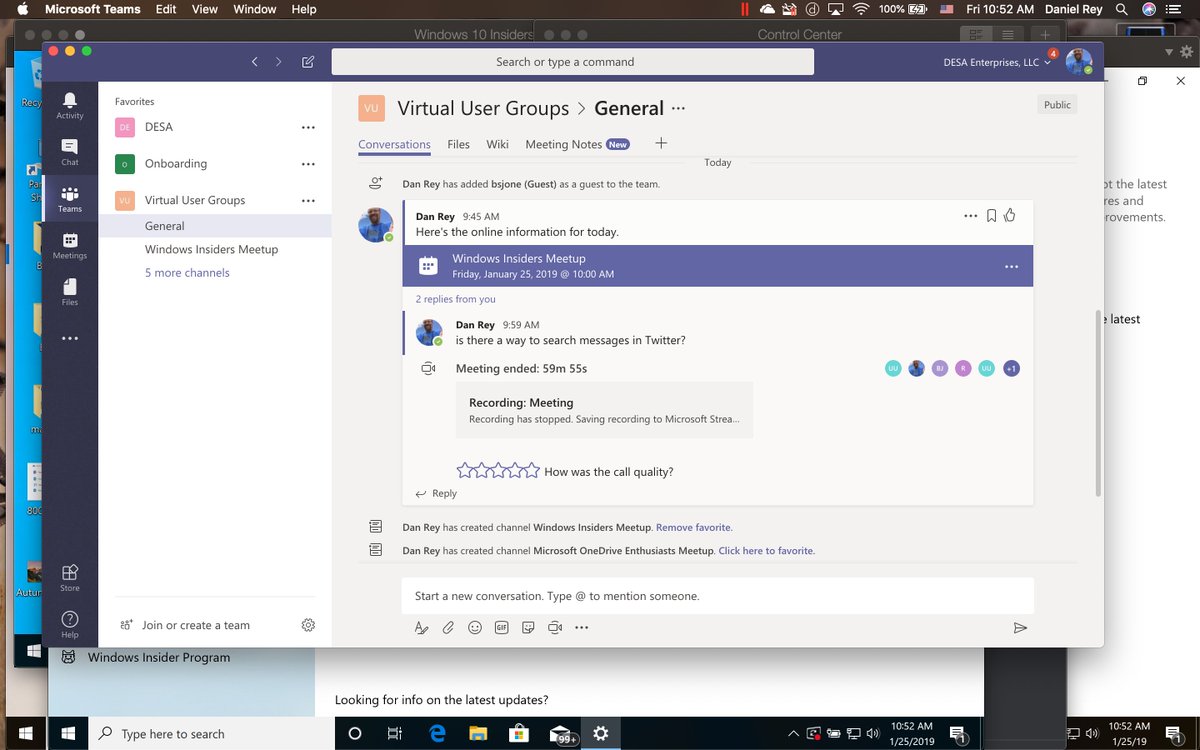 MeetupWindows's tweet image. Just finished this week&apos;s broadcast.  It&apos;s being saved to #MicrosoftTeams and will have LIVE TRANSCRIPTION!  We will be adding other Channels to the Team and a #MicrosoftForm for anyone that would like to join.  Interested in presenting online?  Here&apos;s another opportunity!