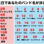 産まれた日でバンド名が決まる【面白組み合わせ】