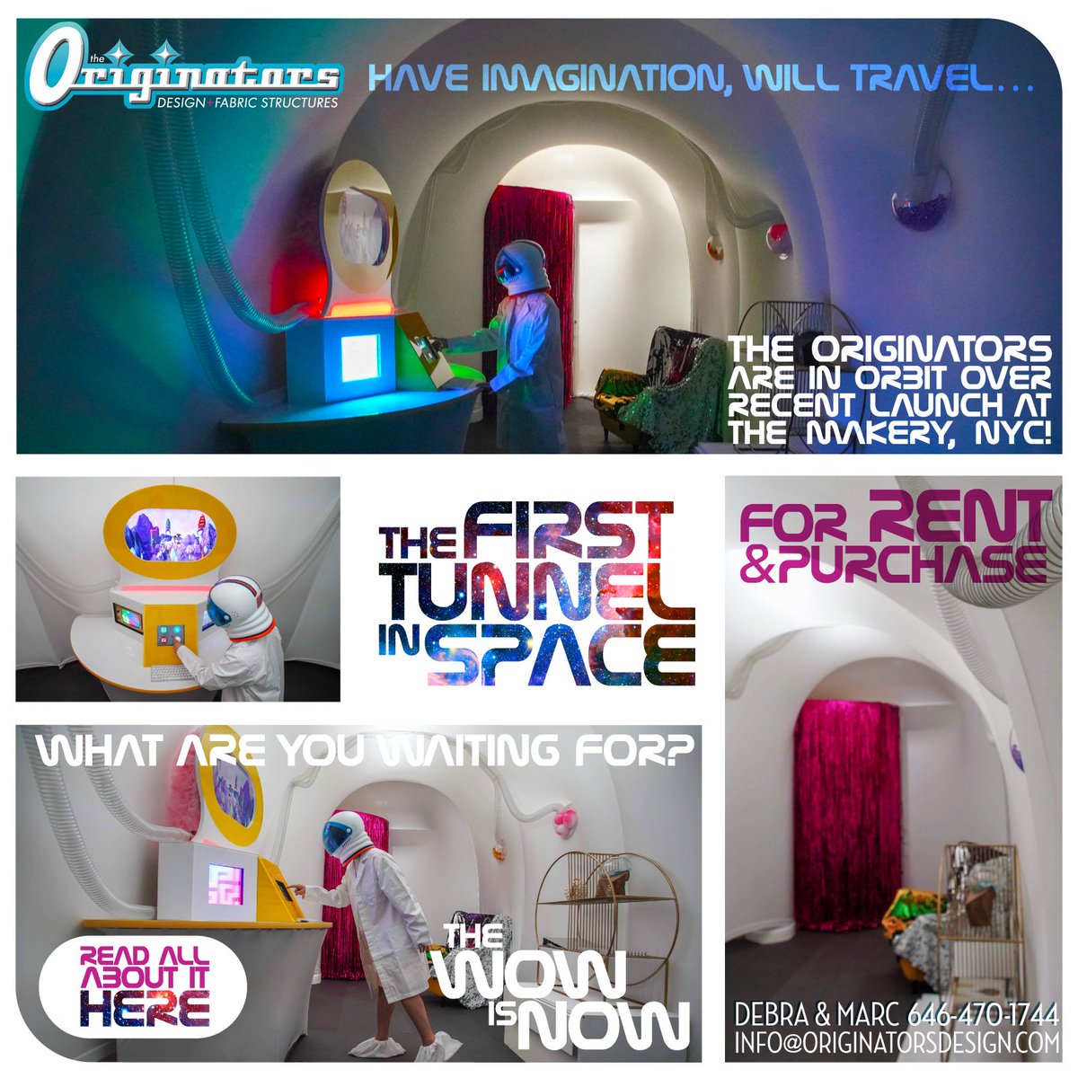 Have Imagination, Will Travel!  THE FIRST TUNNEL IN SPACE!
WE ARE IN ORBIT OVER RECENT LAUNCH of SPACETIME <a href="/NYCMakery/">The Makery</a> !

Tunnel As SpaceShip immersive environment #puzzleroom 
 
#escaperoom #transformation #environment #stageset #design #designer #experience #experiencedesign