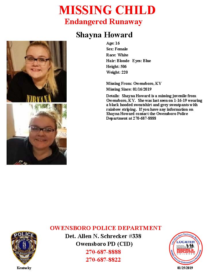 owensboropolice's tweet photo. #19-4470 &amp; 19-4482 - We are attempting to locate two missing juveniles who are shown below.
  If you have any information that may help us locate these juveniles,  please call OPD at 270-687-8888, or leave an anonymous tip with Crime  Stoppers at 270-687-8484. https://t.co/dmHvvNyLwq