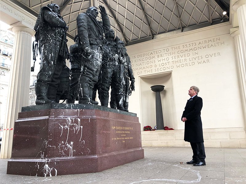 We are very grateful for the overwhelming support we have received in response to the vandalism of the Bomber Command Memorial. More than £20,000 has been donated to us to help pay for the repair works at the Memorial. Read more: bit.ly/2DylX4d  #BomberCommandMemorial