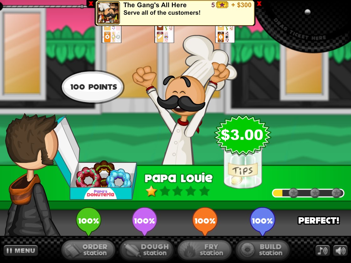 Papa's Donuteria - Day 100 + Unlocking Papa Louie 