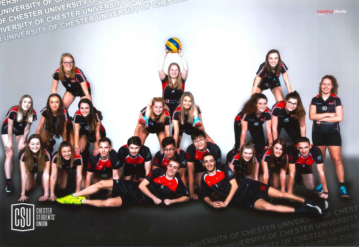 Thanks to the real mvps who made up the base of our pyramids during Sports and Societies photo day on Wednesday! #mychesterstory #CSU #uocvolleyball