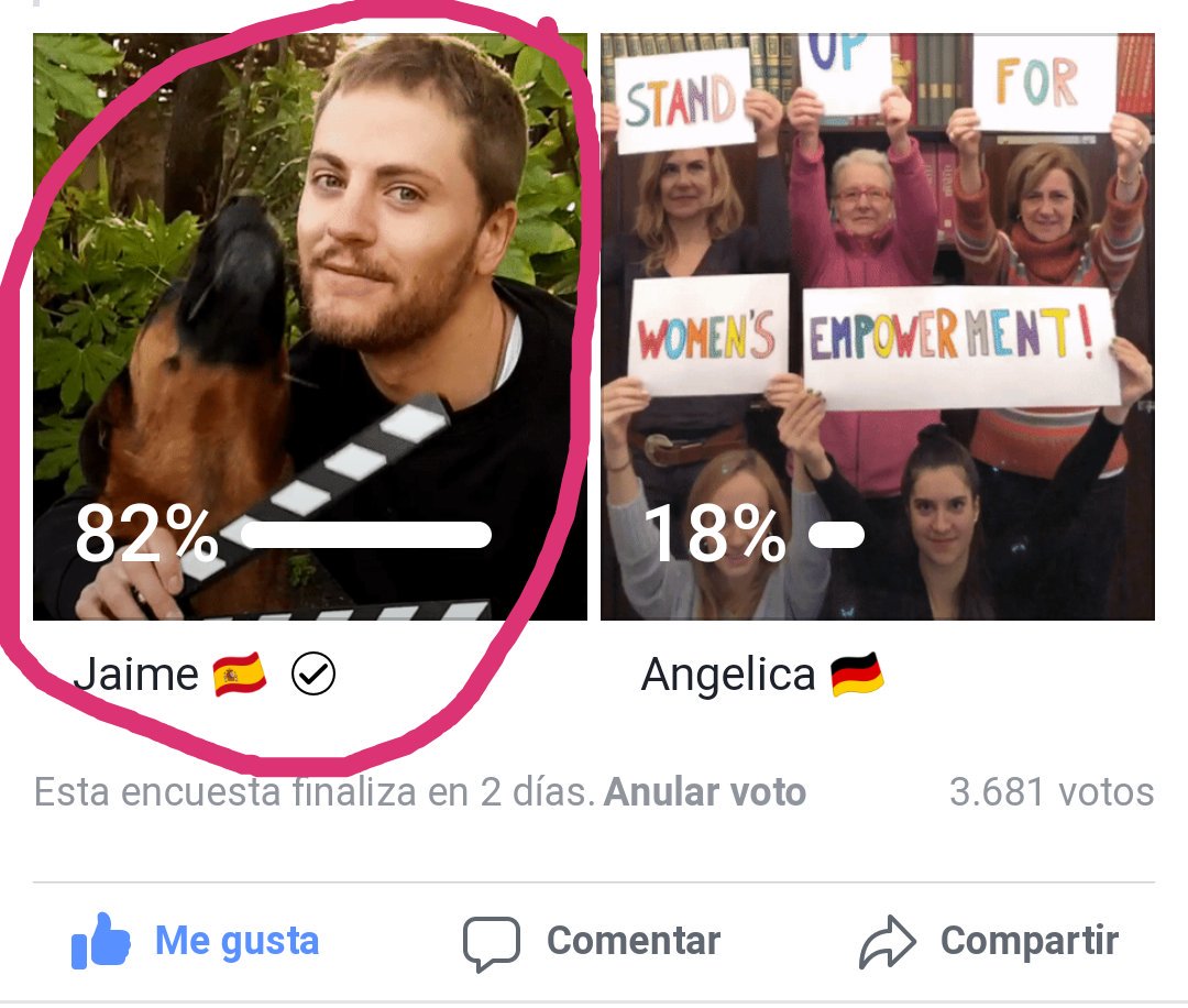 Mi querido <a href="/JaimeOlias/">Jaime Olías</a> está entre los finalistas en un concurso de guiones de la Unión Europea, es la primera vez que un español llega tan lejos (si gana hace historia), podéis entrar en facebook con éste enlace y picar en su gif?

 facebook.com/10789883259093…

¡GRACIAS INFINITAS! ♥