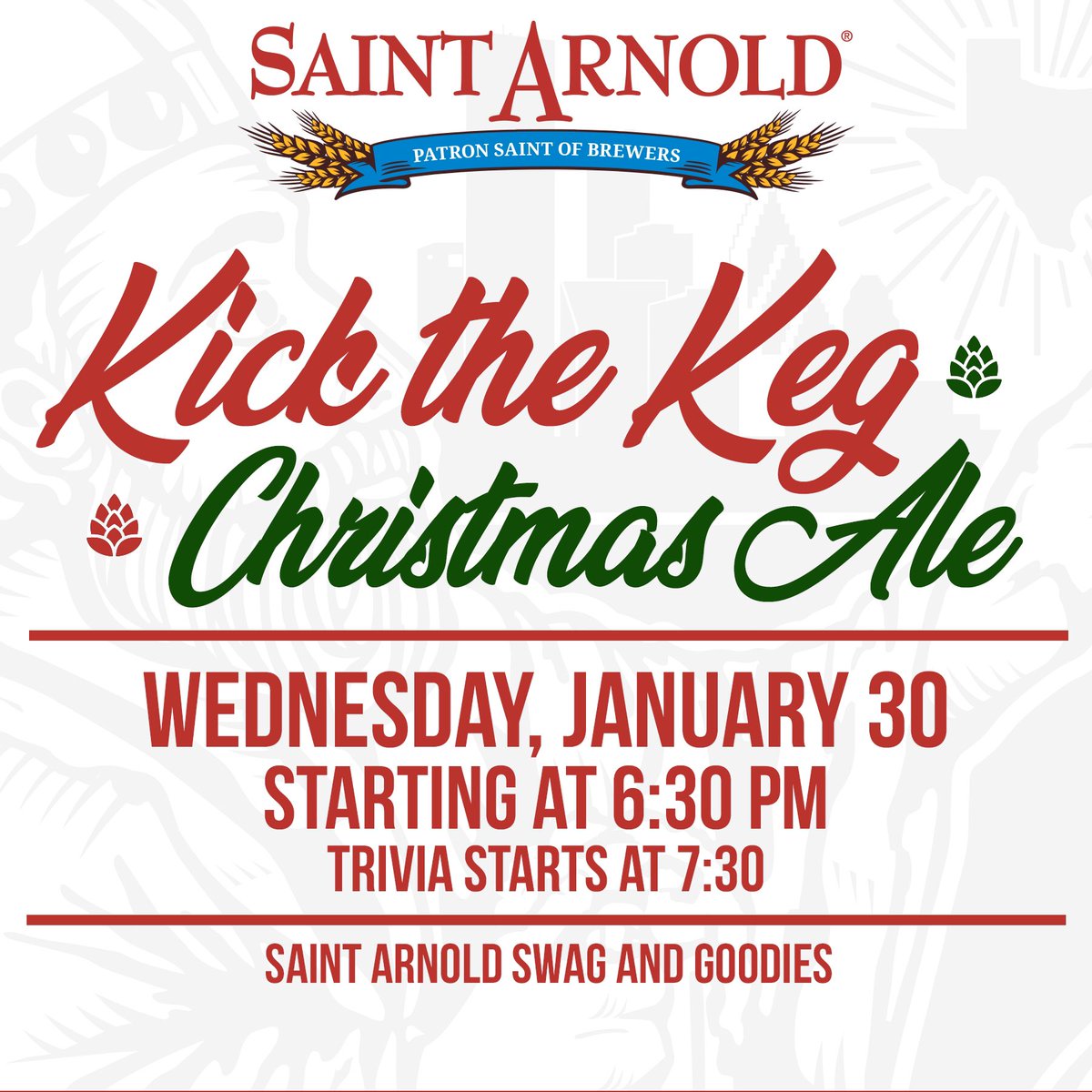 craftyladyy's tweet photo. Come help me finish off this Christmas Ale keg at The Den near @UHouston . This is probably your last chance to have a pint of this delicious sweet nectar. I will be giving away some @SaintArnold swag and kicking ass in #Trivia. See you there! https://t.co/03RTgqFKmA