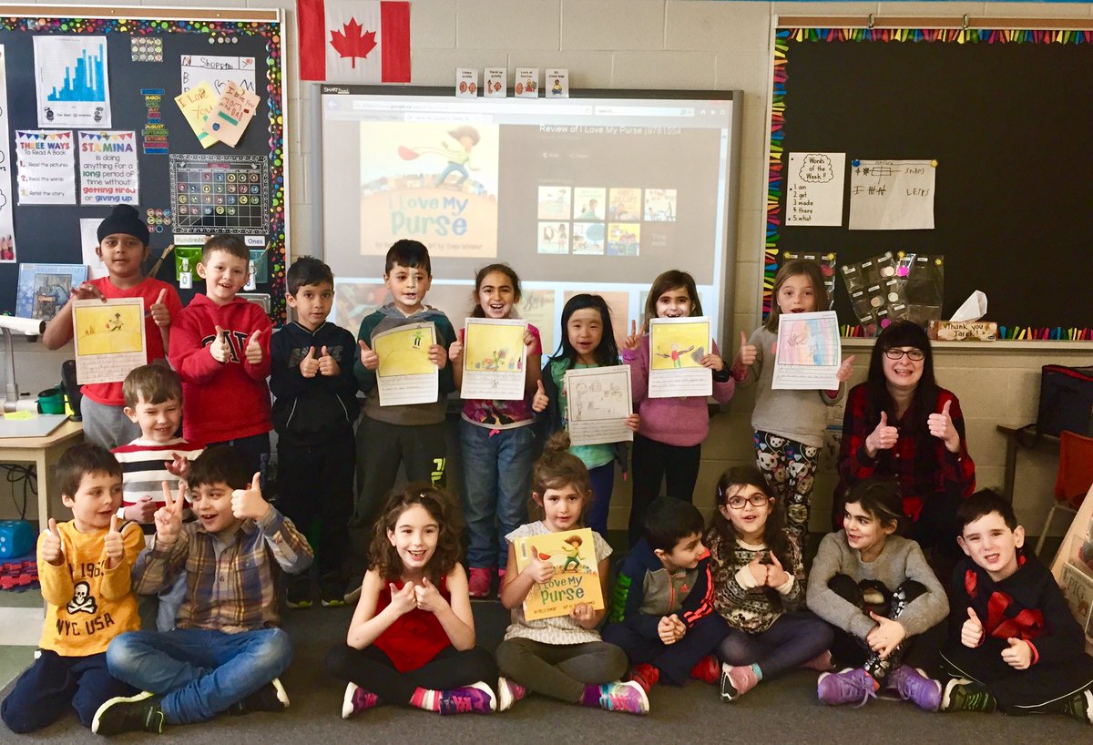 CommonsLambeth's tweet photo. My favourite part of today...getting asked to come down to this adorable SK/1 class to listen to their responses to @BelleDeMont ‘s beautiful #BlueSpruce book “I Love My Purse”. These students are so inspired that they’ll be wearing their 1 fav thing to school on Monday. ❤️📚👛 https://t.co/AiRIcHCHi1