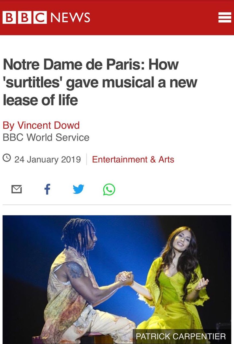 hibatawaji's tweet photo. 5️⃣👉🏻 #London reviews 🇬🇧🤗❤️💥
Thank you!!!
@NotreDameLondon @ndpofficiel #esmeralda #ndptour #uk https://t.co/eMUGVYh8zf