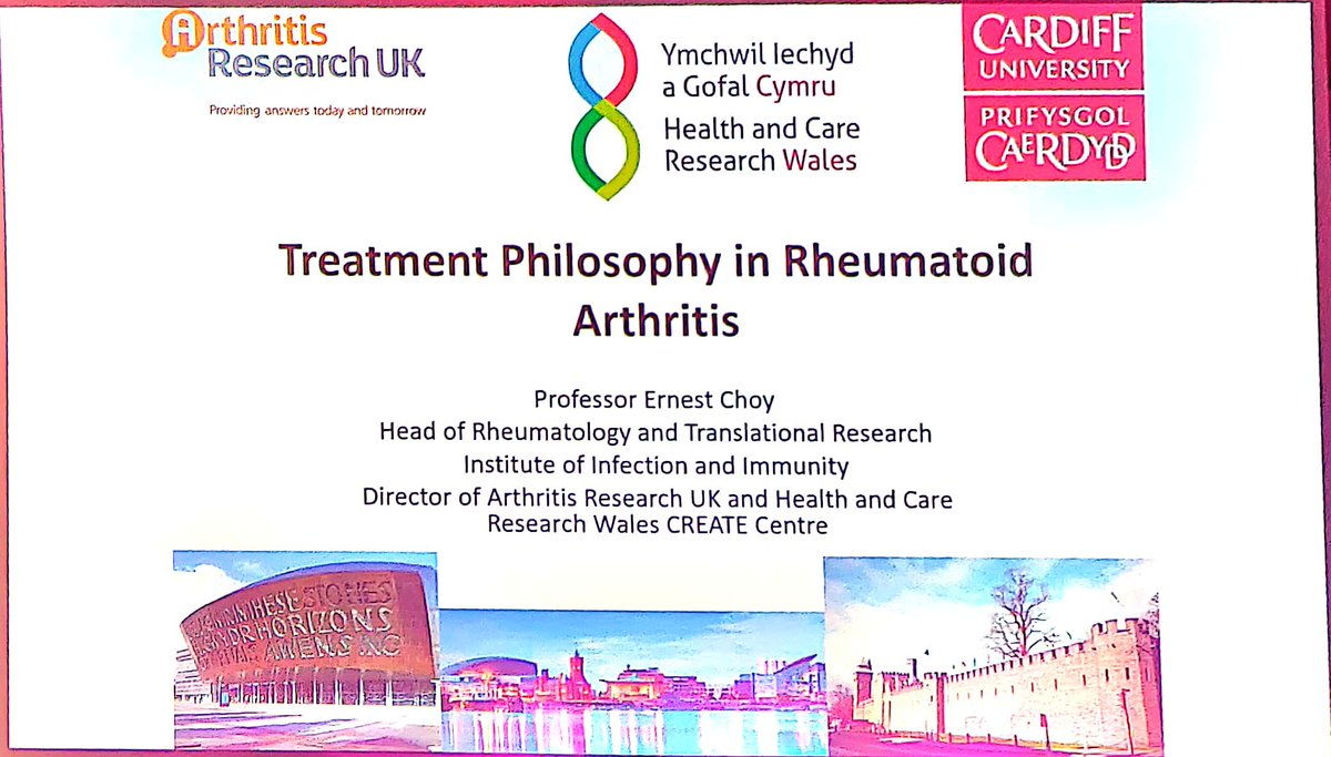 DrJuanOvalles's tweet photo. #ForoArte 2019 just started. A brief overview of #RheumatoidArthritis treatment philosophy explained by Dr Álvaro-Gracia (elected president @SEReumatologia) & Prof. Ernest Choy (Head of Rheumatology and Translational Resarch @cardiffuni) https://t.co/RoCJ1vD6mF