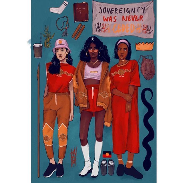 At <a href="/thefolkmag/">Folk Magazine</a> we acknowledge the stolen land we work and meet on and the custodians of it. Today we stand in solidarity with First Nations people. Sovereignty was never ceded. #treatynow #alwayswasalwayswillbe 
Peep our story for some of our fave First … bit.ly/2DzsvQd