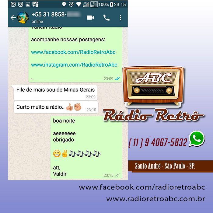 radioretro_abc's tweet photo. Radio Retro Abc - www radioretroabc com br

#Radio #Retro #Classicas #Musica #Antigas #Noar 
#RadioShow #Musica24h #App #Rock #ClassicasDoRock 
#FlashBack #Romanticas #Anos70 #Anos80 #Anos90 
#Anos2000 #RockNacional #SantoAndre 
#SaoPaulo #Brasil #SaoCaetano #SaoCaetanoDoSul https://t.co/Nzg2jgOah5
