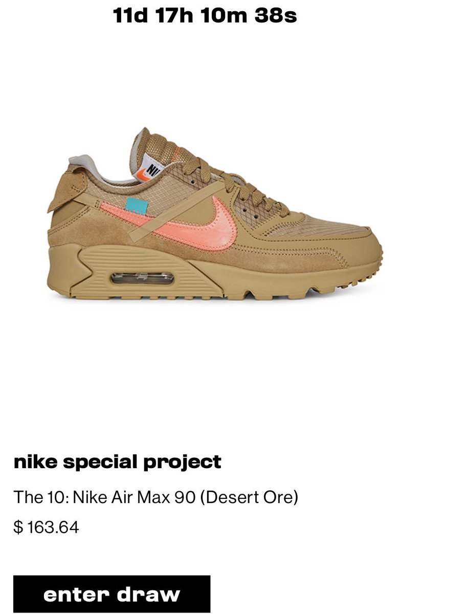 air max 90 desert ore raffle