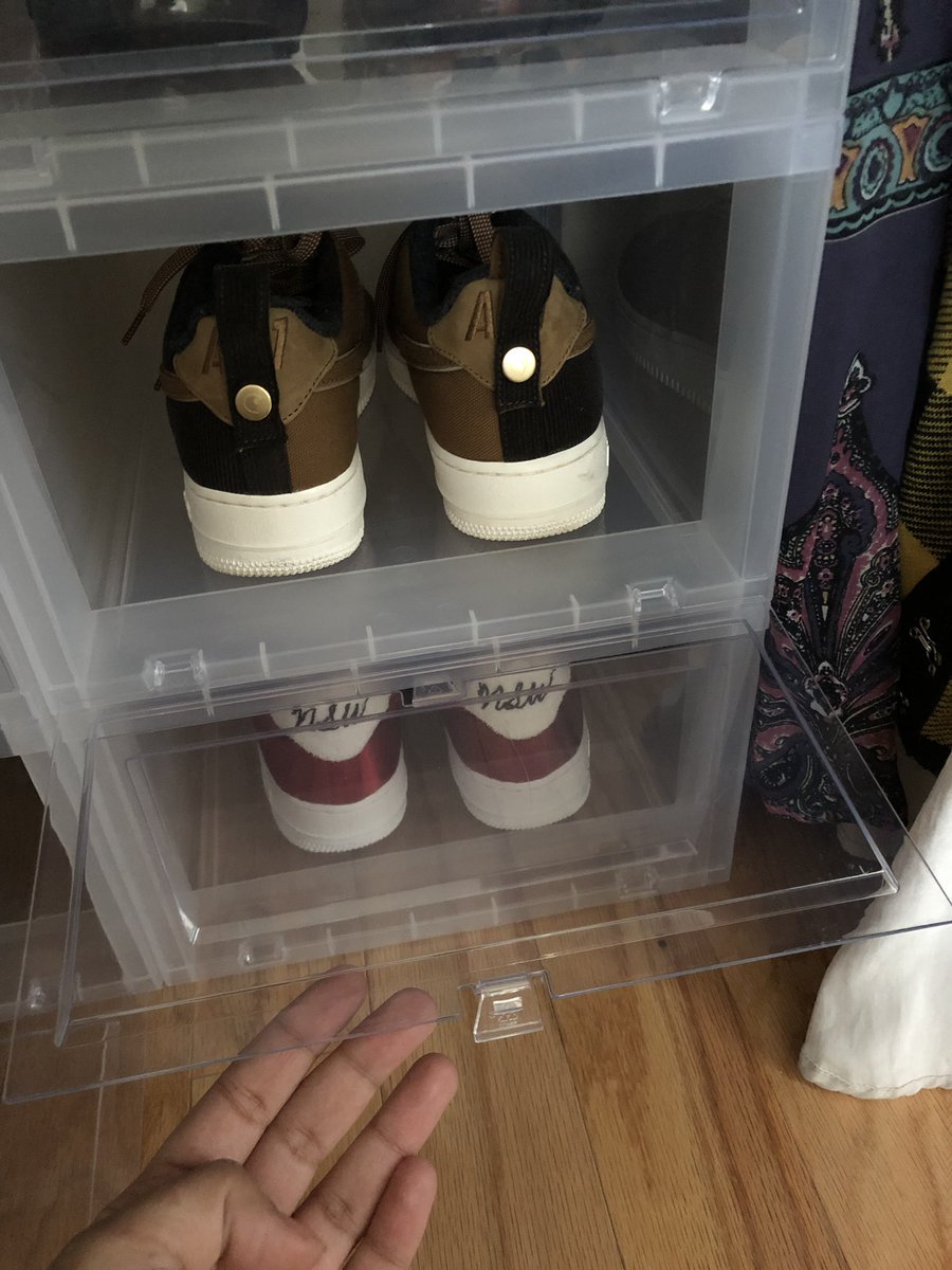container store clear shoe boxes