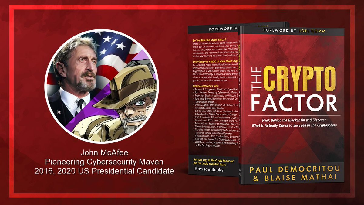 mcpauld's tweet photo. THE CRYPTO FACTOR
Contributor of the day: John McAfee
Follow: @officialmcafee
YouTube: https://t.co/JtmMPJUgbz
Amazon: https://t.co/ePqDiWLXwj
#crypto #bitcoin #cryptocurrencynews #success #innovation #Cybersecurity #mcAfee #thecryptofactor https://t.co/jpsxMeu63n