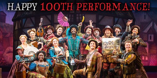 For everyone begging us for tours in other countries, stay tuned and celebrate with us today, as we mark the 100th performance of the U.S. tour! Congratulations to the entire company! 😀 🍅 🍳 🎉 #SomethingRotten #RottenOnTheRoad