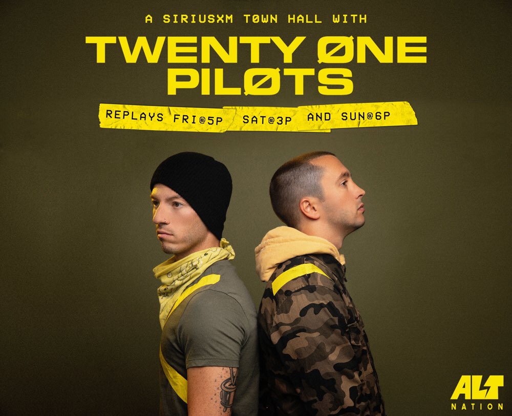 tune in this weekend for a rebroadcast from some songs live on a piano in new york.

siriusxm.us/TwentyOnePilots