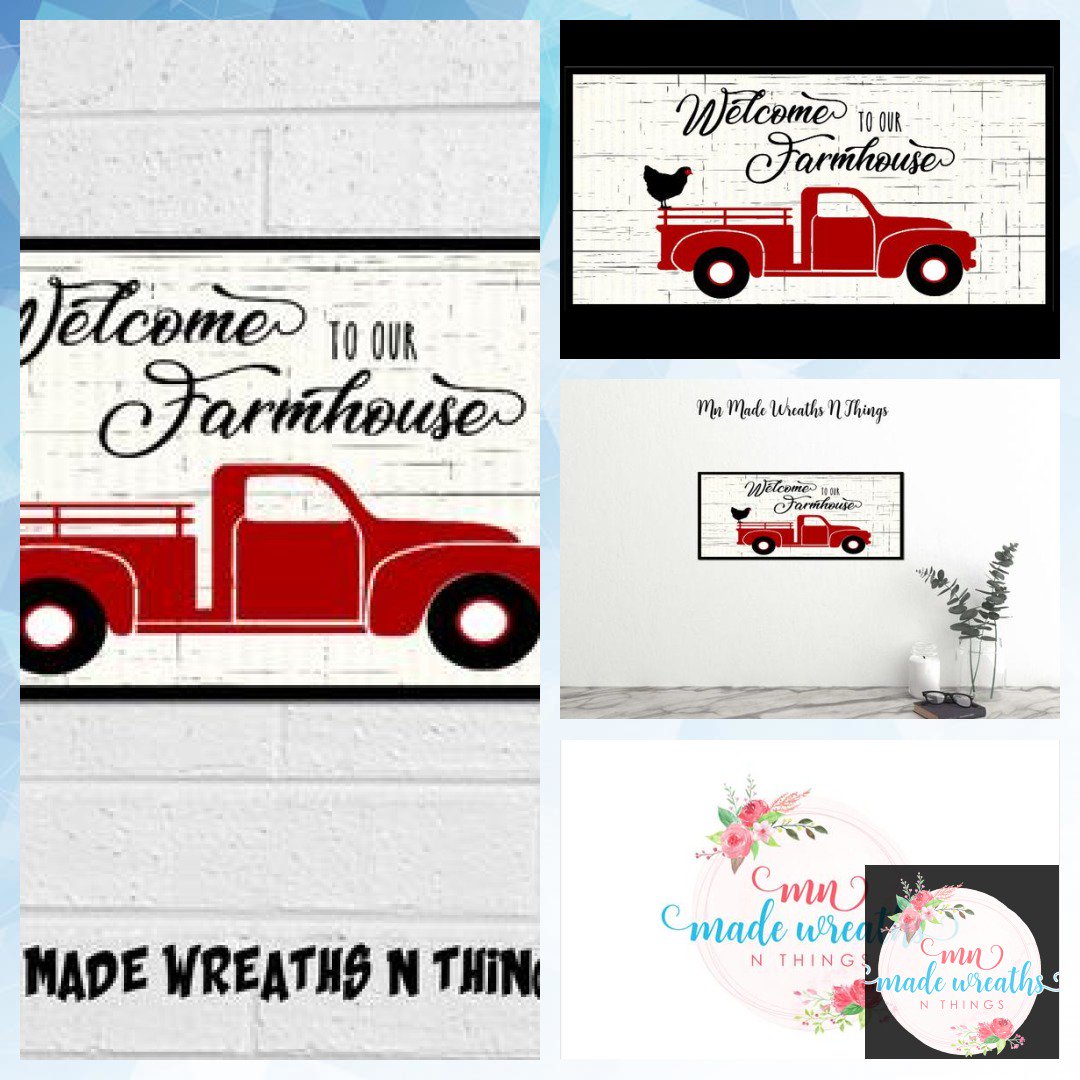Farmhouse Welcome Sign for home decor, wreath attachment. Unique gift for housewarming, hostess, newlywed. #VintageFarmhouse #RedTruckSign 
$12.00
➤ goo.gl/RGBUF9