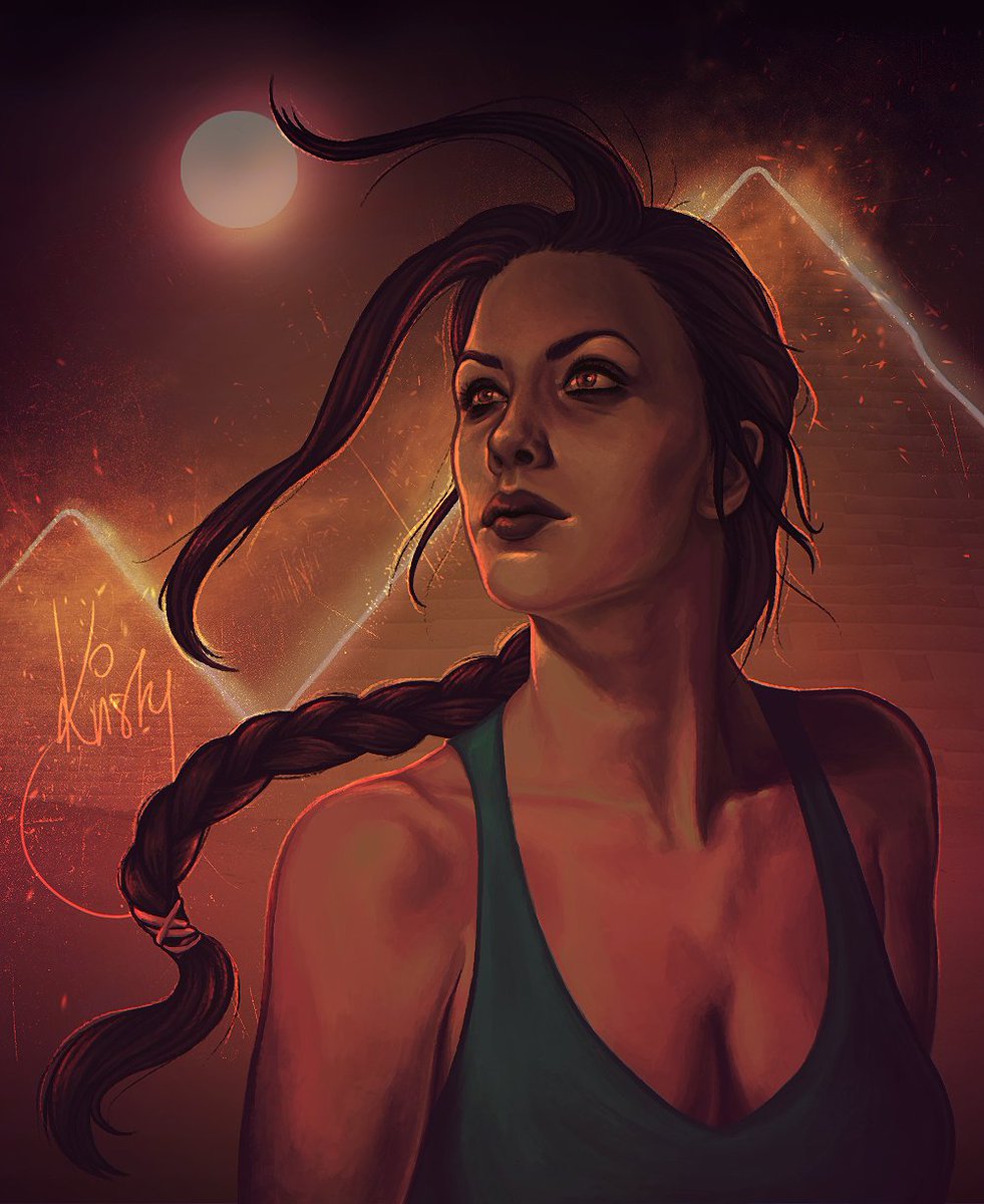 horvathkristy's tweet photo. Proving myself that I can still do this… And that my real passion will always be portraits &amp; illustration. Inspired by Tomb Raider 4 &amp; that sort of apocalyptic atmosphere of the Giza levels (which I never ever got to as a kid because I was a coward haha) https://t.co/n0MUj0U8Zc https://t.co/SwtVJLpzFg