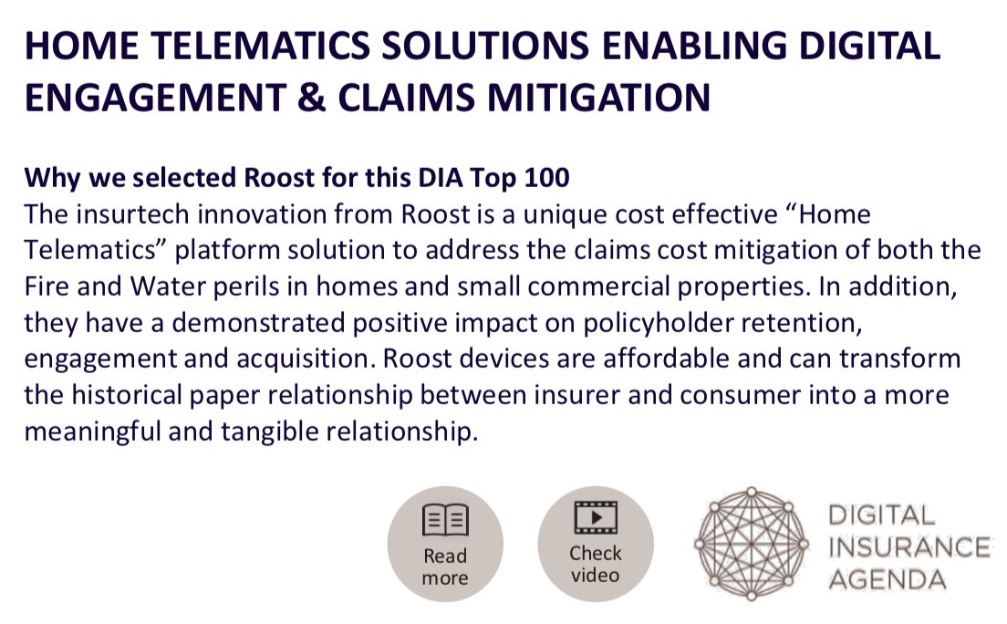 Proud to announce that we are selected for the DIA TOP 100 INSURTECHS OF 2018. Check out bit.ly/2FMhEop to get inspired with some of the best innovations in insurance!