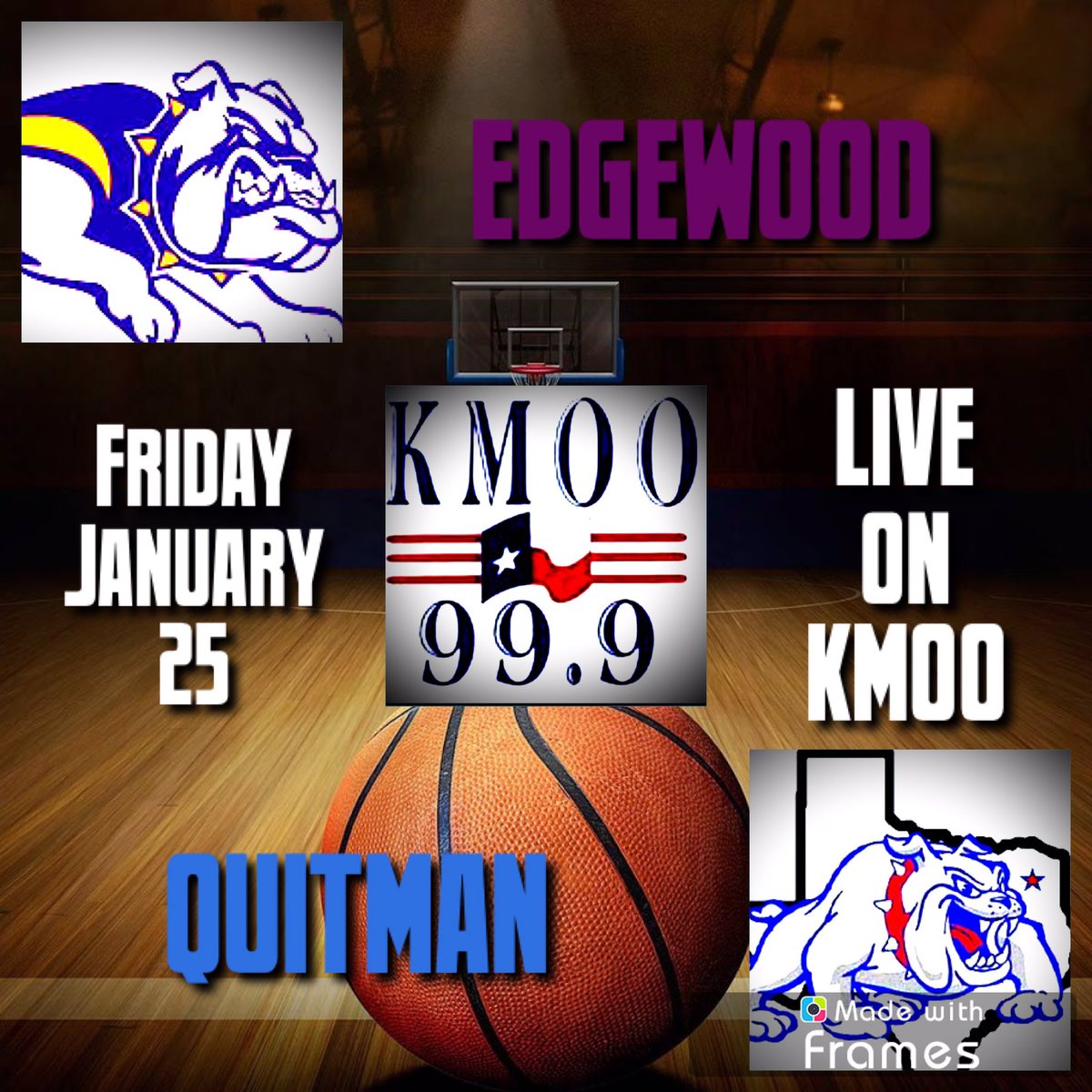 Tune in tonight for the BEST of East Texas HS Basketball! We’ll be in Quitman tonight for the battle of the bulldogs as Quitman takes on Edgewood! Girls should tip about 6 pm with the boys to follow. You can listen LIVE on 99.9 KMOO and around the world at kmoo.com