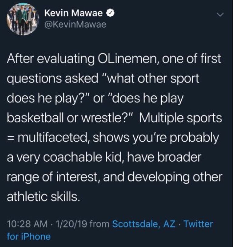 AthletesArbor's tweet image. Check out these two prominent professional athletes’ thoughts on playing multiple sports as a child.  Most people involved in youth sports would say that playing multiple sports is the right path to lead your child down.

#sports #sportsperformance #multiplesports
