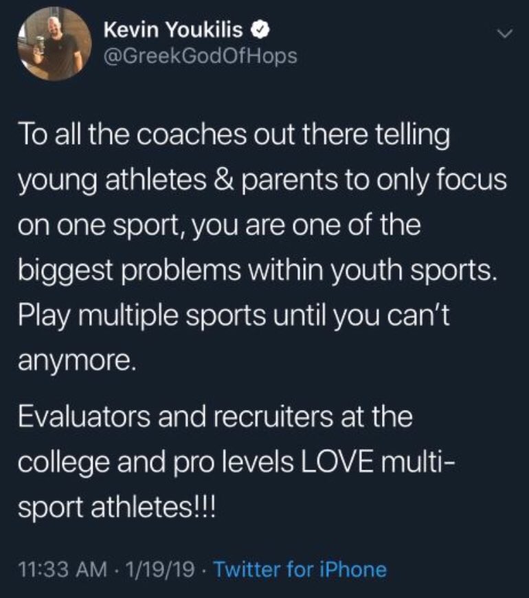 AthletesArbor's tweet image. Check out these two prominent professional athletes’ thoughts on playing multiple sports as a child.  Most people involved in youth sports would say that playing multiple sports is the right path to lead your child down.

#sports #sportsperformance #multiplesports