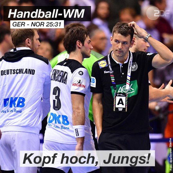 sportstudio's tweet photo. Schade, @DHB_Teams...
Norwegen zieht nach dem Sieg gegen Deutschland ins WM-Finale ein. 🤾♂️ #ZDFhandballWM #GERNOR https://t.co/rkJQrkz4IT