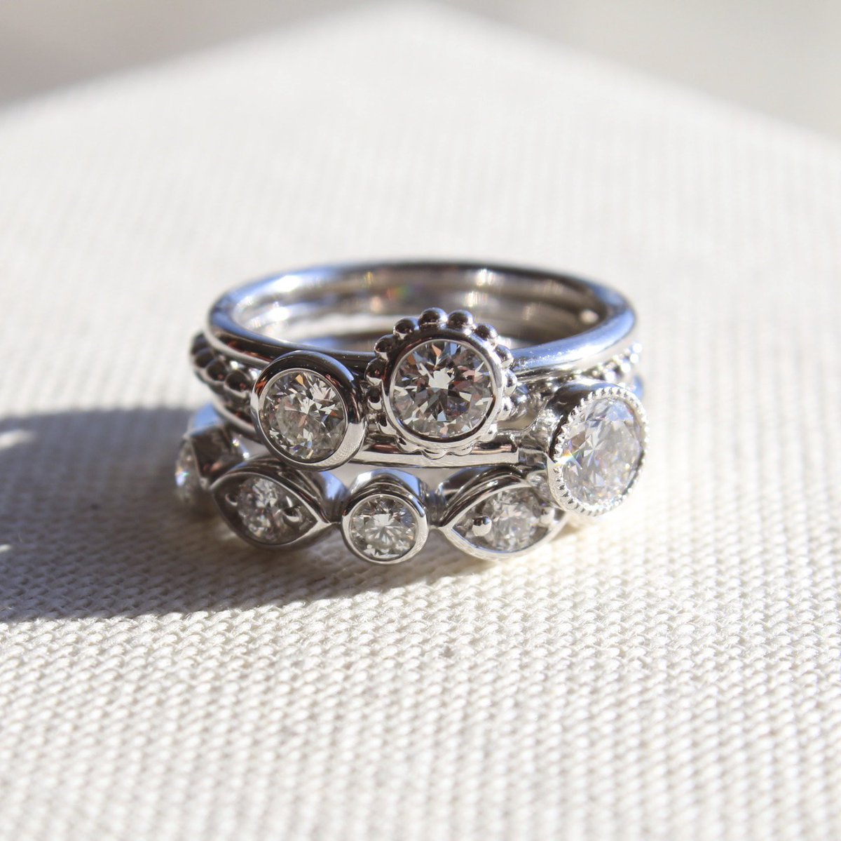 RFMoeller's tweet image. We love these stackable bands featuring @forevermark diamonds! Which one is your favorite?
