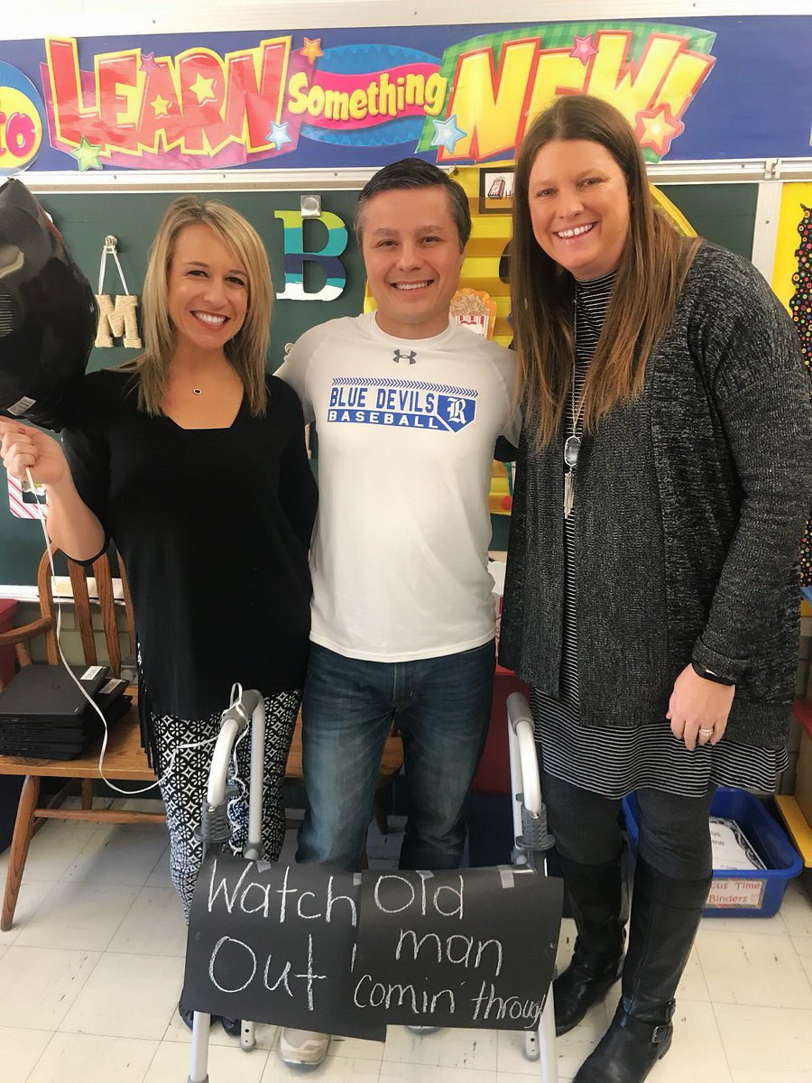 Having a little 40th birthday fun with one of our favorite people! Happy birthday Mr. Meyer! 😊🎉🎈🎂 <a href="/MrsEGrade3/">Jeni Ernsthausen</a> <a href="/MrMeyerGrade3/">Adam Meyer</a> #centralonvine
