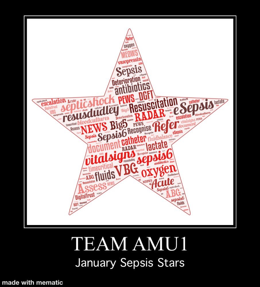 resusdudley's tweet photo. @DudleyGroupCEO @themeddirector @kkelly8963 @DudleyGroupACN @SavvaLaura Congratulations to #TeamAMU1 & #TeamC5 for being our January #SepsisStars @DudleyGroupNHS for your great improvement in screening with #eSepsis latest edition of the newsletter out Monday #Sepsis https://t.co/DAe25lpZTa