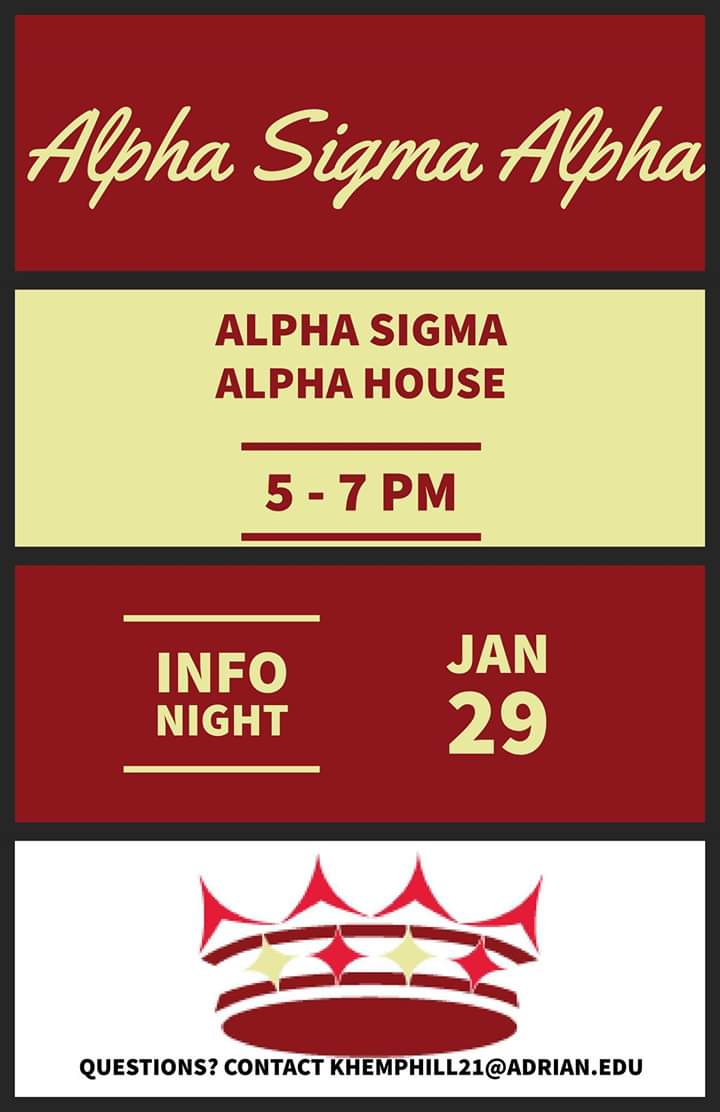 Come hang out! We'll be playing games and talking about why we love Alpha Sigma Alpha!