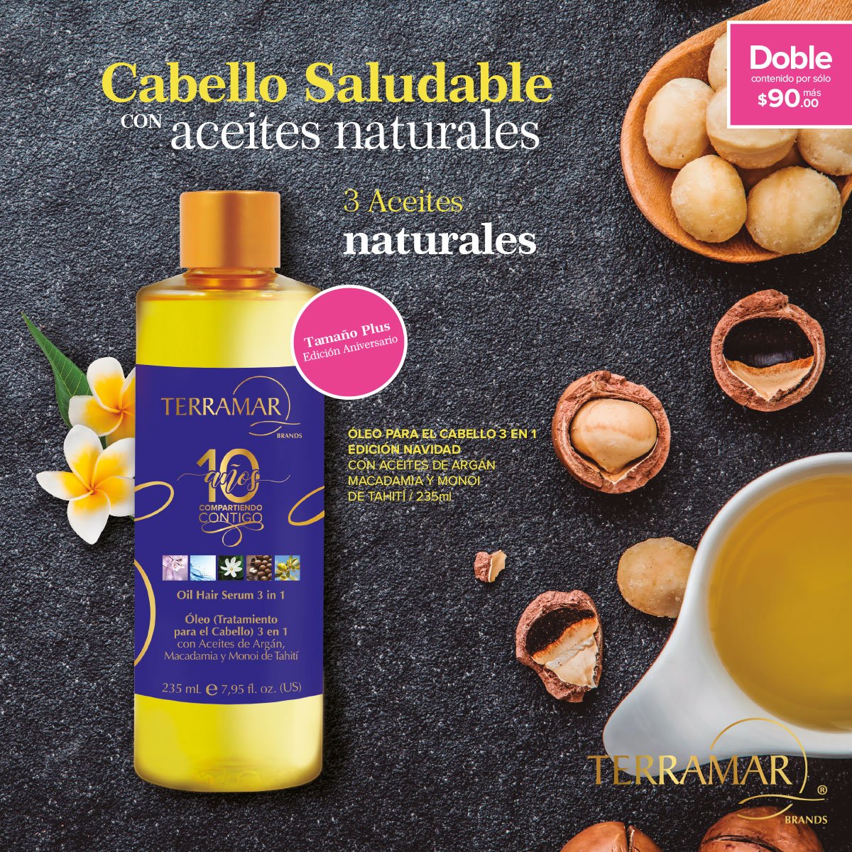 TERRAMAR_BRANDS's tweet image. ¡No cortes tu cabello! 💇♀ Mejor recupéralo con el Óleo para cabello 3 en 1, que actúa de inmediato, haciéndolo lucir más suave, brillante y manejable. 👌
Encuéntralo en su tamaño plus, en el folleto de febrero, con tu #ConsultoraTerramar 👑 
Se una #ChicaTerramar 💕